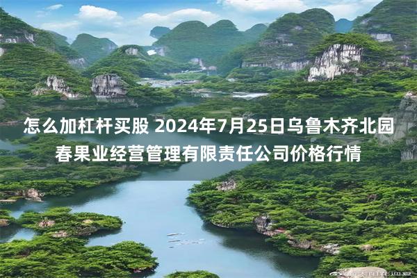 怎么加杠杆买股 2024年7月25日乌鲁木齐北园春果业经营管理有限责任公司价格行情