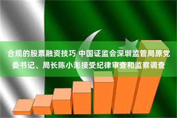 合规的股票融资技巧 中国证监会深圳监管局原党委书记、局长陈小澎接受纪律审查和监察调查