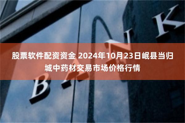 股票软件配资资金 2024年10月23日岷县当归城中药材交易市场价格行情