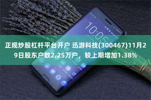 正规炒股杠杆平台开户 迅游科技(300467)11月29日股东户数2.25万户，较上期增加1.38%