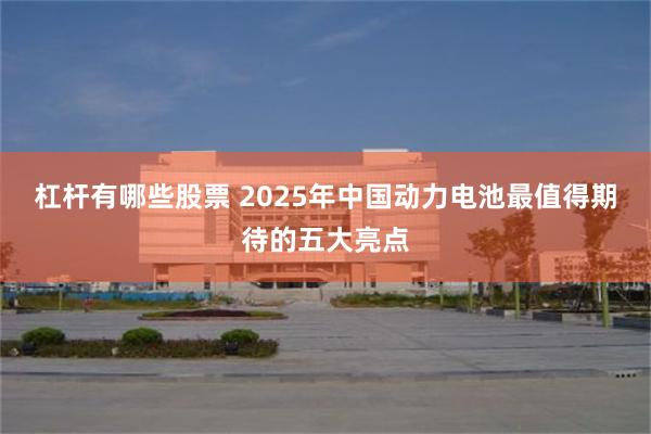 杠杆有哪些股票 2025年中国动力电池最值得期待的五大亮点