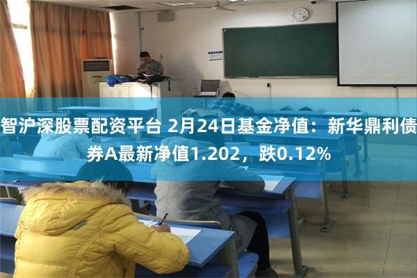 智沪深股票配资平台 2月24日基金净值：新华鼎利债券A最新净值1.202，跌0.12%